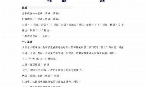 单句成分分析举例_初中单句句子成分划分训练题汇总